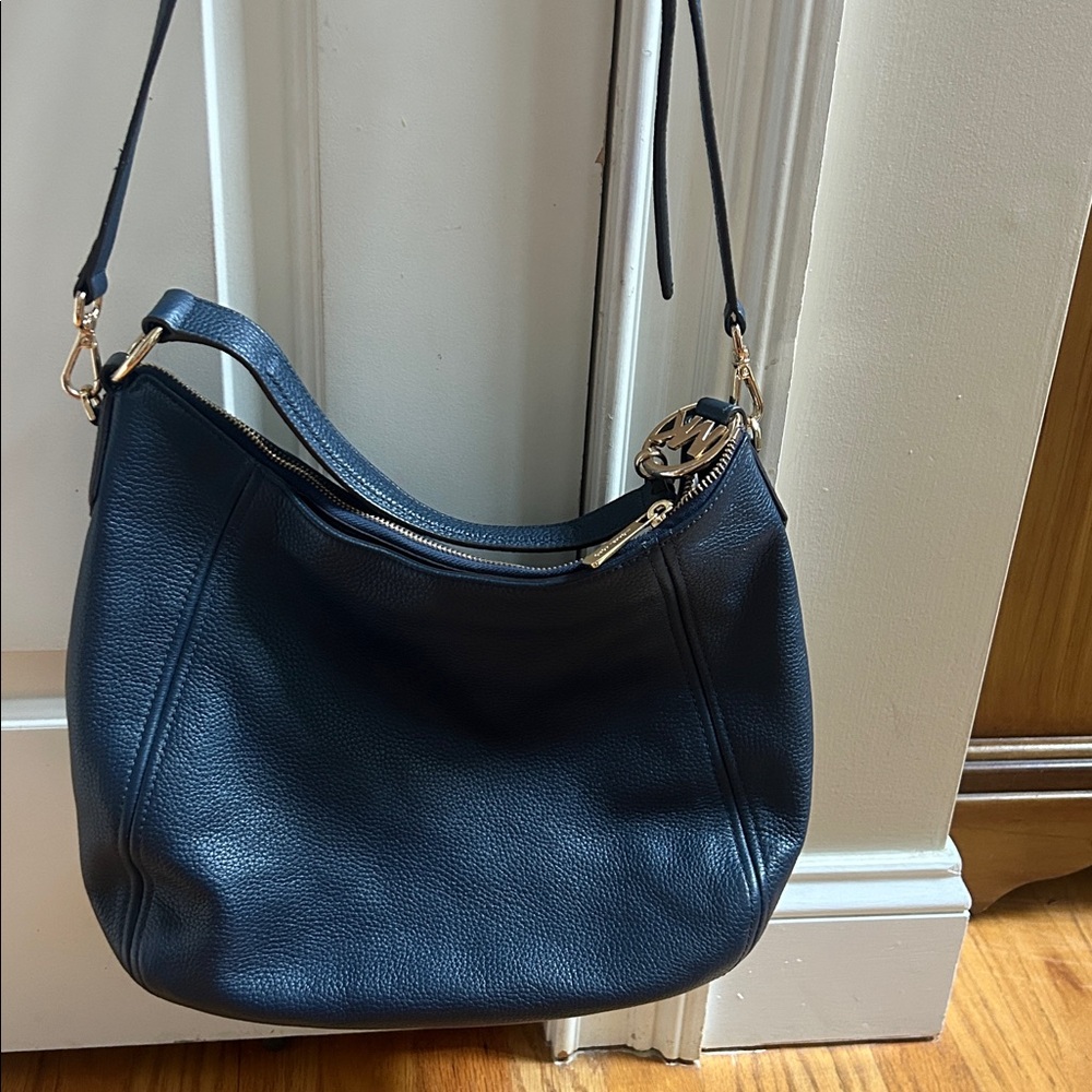 Michael Kors Chic Navy Leather Shoulder Bag